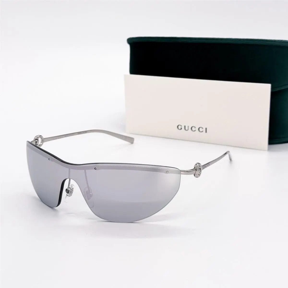 Gucci GG1700S 002 Sunglasses Shield Silver Women Gucci Eyewear