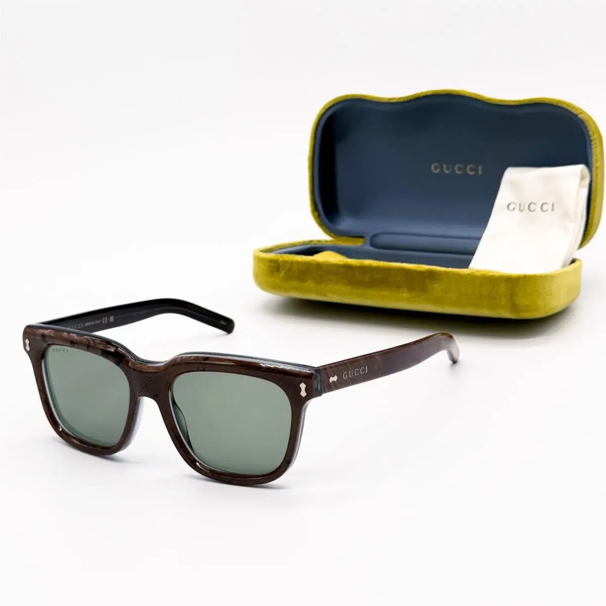 GG1523S 003 Gucci Havana Green Unisex Sunglasses Gucci