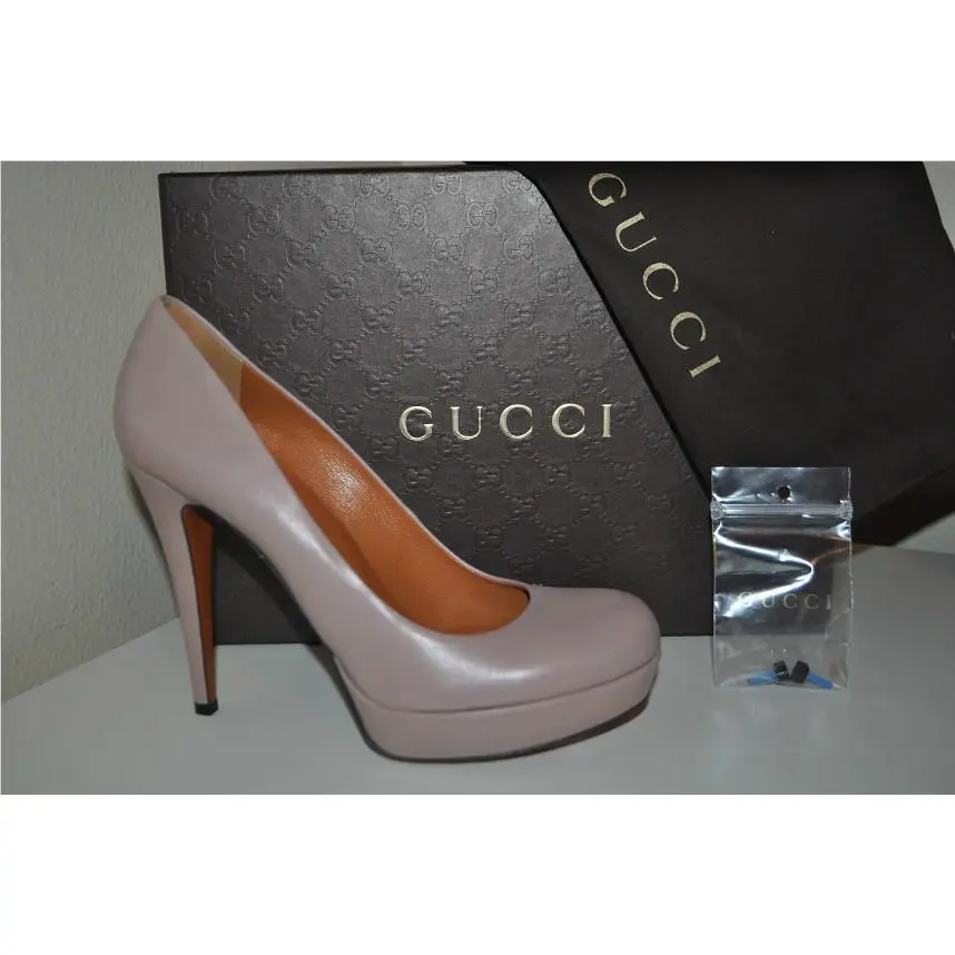 Betty Charloatte Leather Platform Pumps Heels Shoes 38.5 Dark Cipria by Gucci