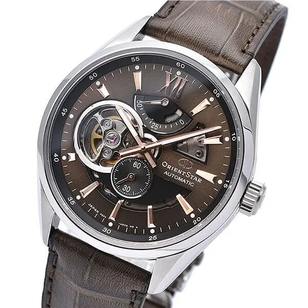 Orient Star Automatic Brown Dial Men`s Watch Power Reserve RK-AV0008Y