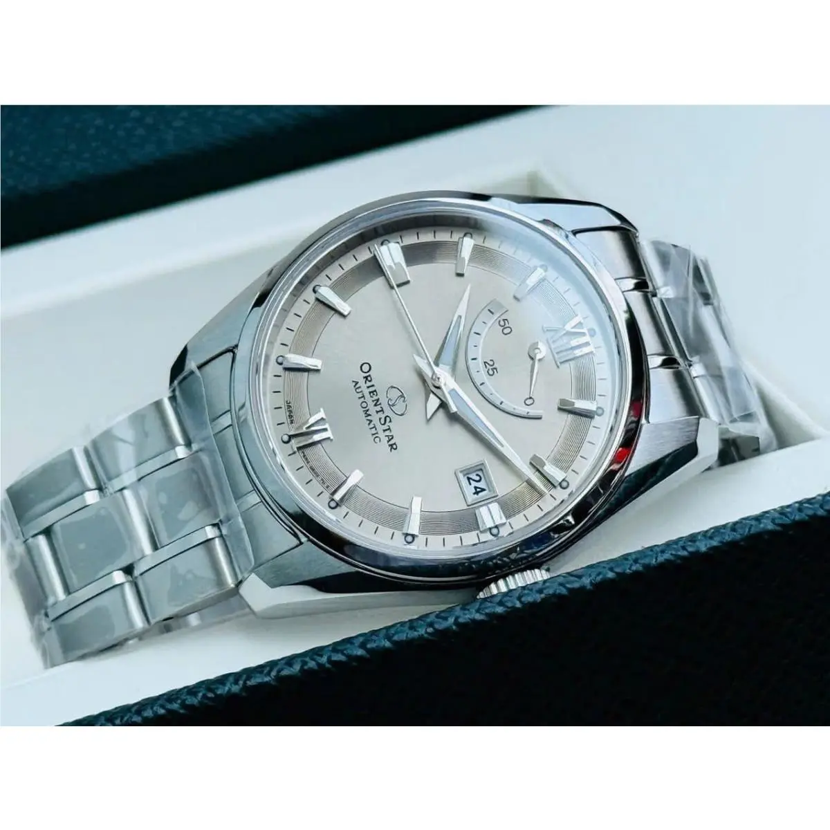 Orient Star Sapphire Crystal Automatic Gray Dial Men`s Watch RK-AU0110N