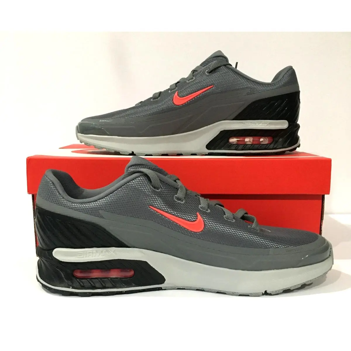 Nike Air Max Bia Mens 11.5 Classic Athletic Sneakers Shoes Smoke Gray Red