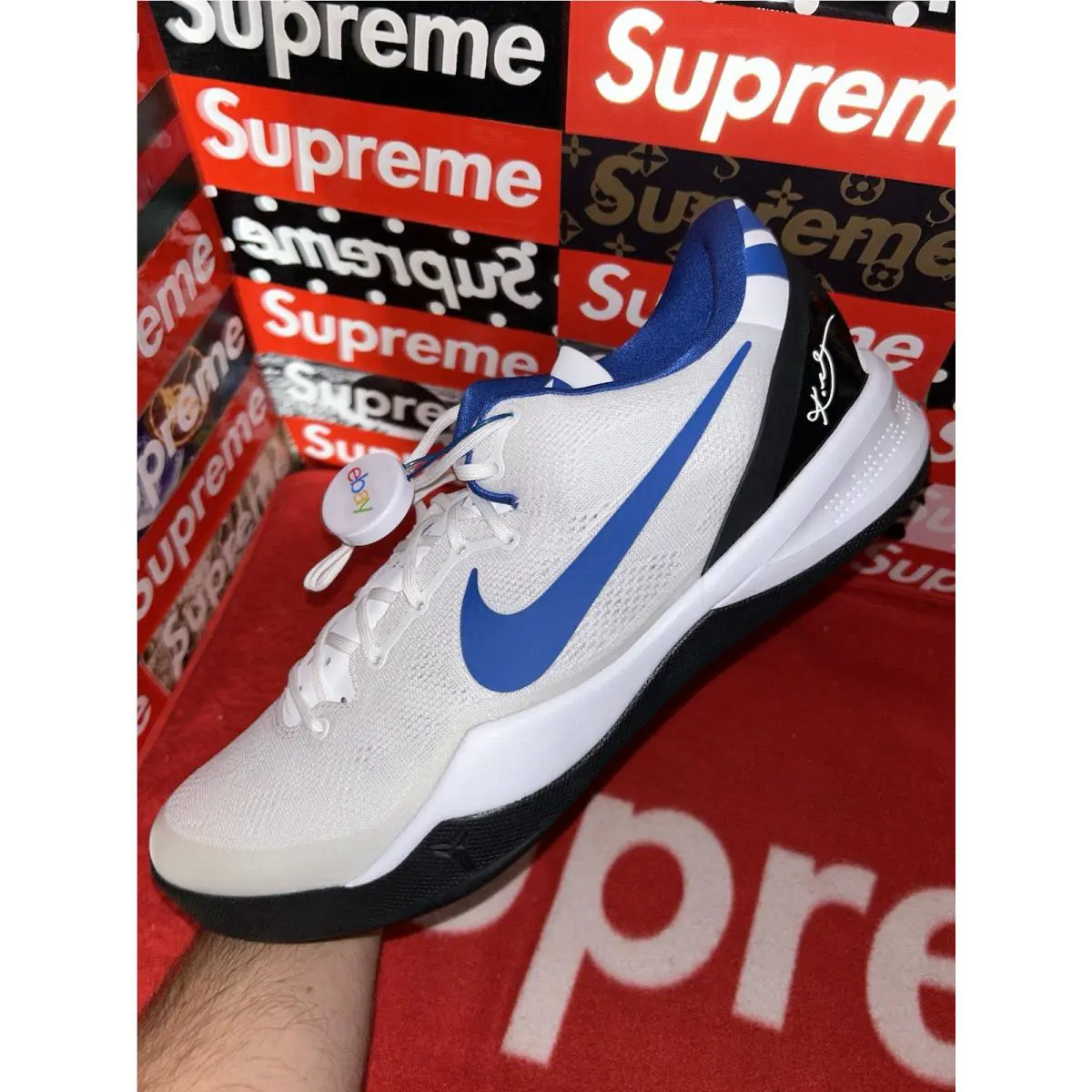 Nike shoes - Nike Kobe 8 System - Kobe System - White, Manufacturer: White/Royal/Black 4