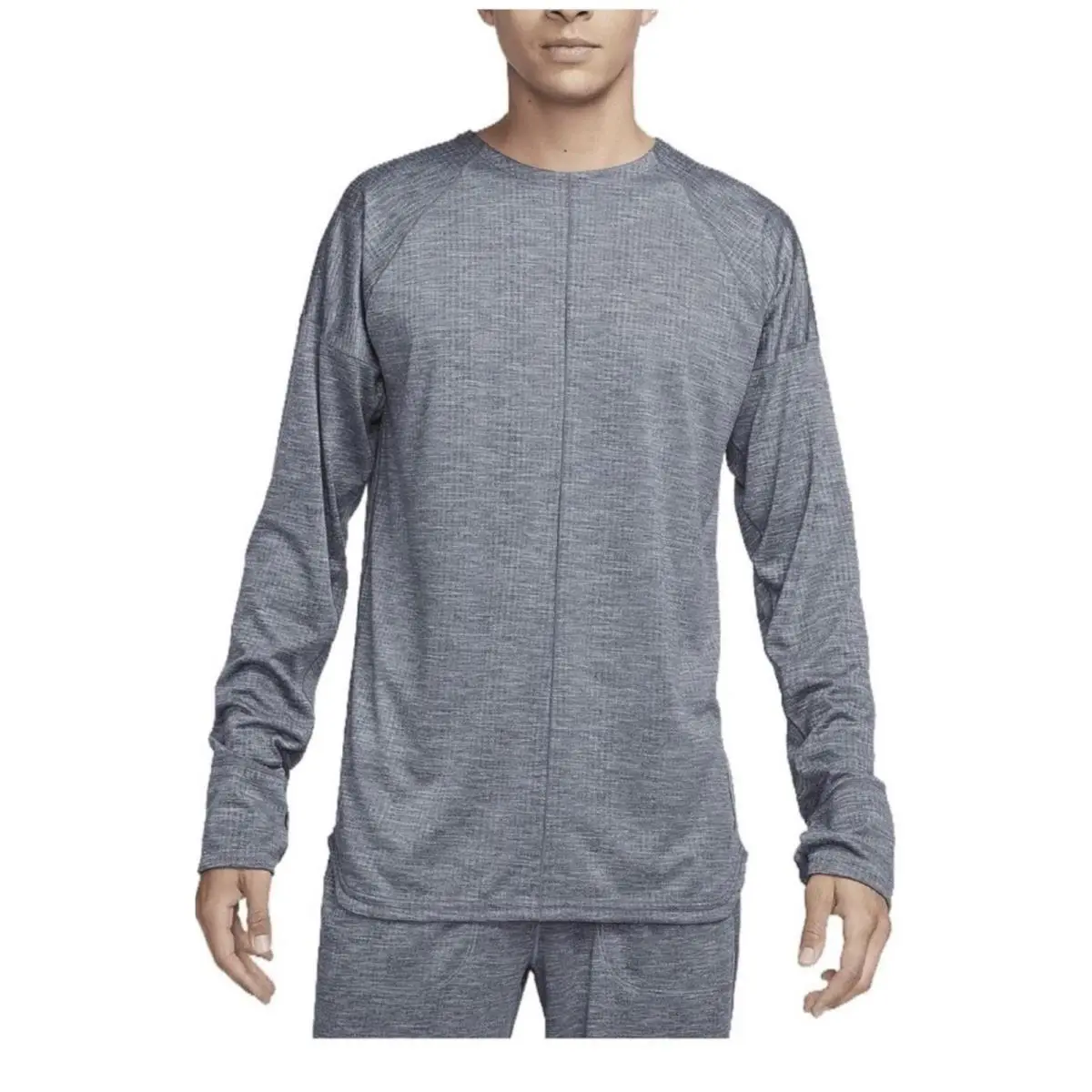 Nike Yoga Long Sleeve Textured Training Shirt Men`s Size Small FB7775-065