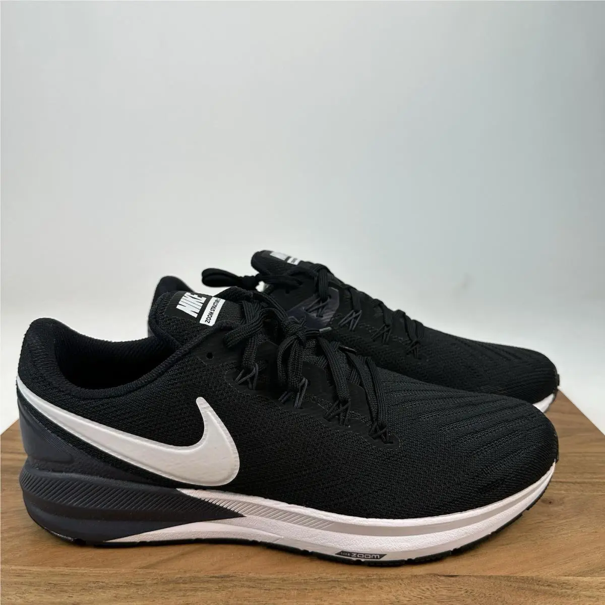 Womens Nike Air Zoom Structure 22 Black Athletic Running Shoes 12 W
