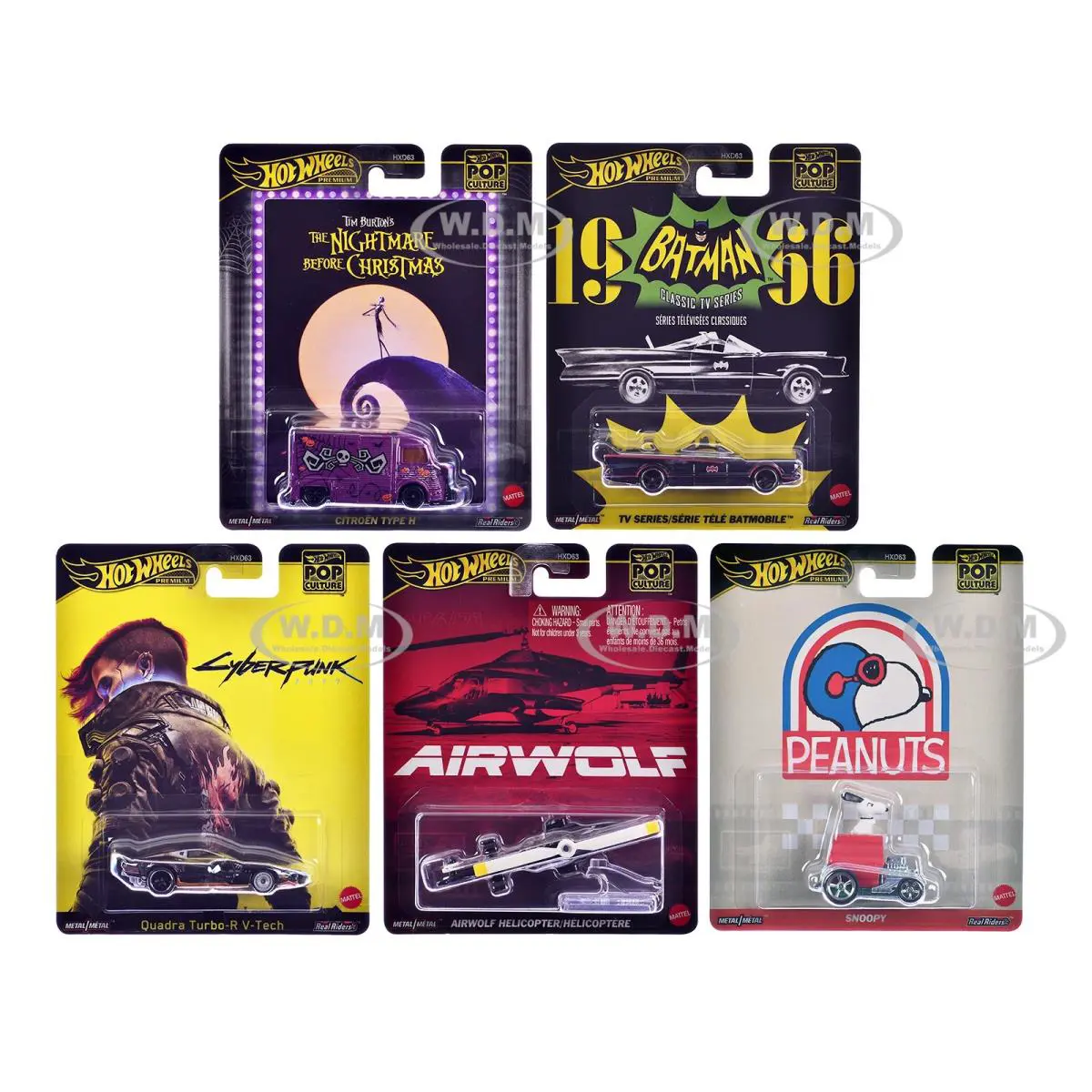 Pop Culture 2025 5 PC Set M Diecast Model Cars BY Hot Wheels HXD63-956 M