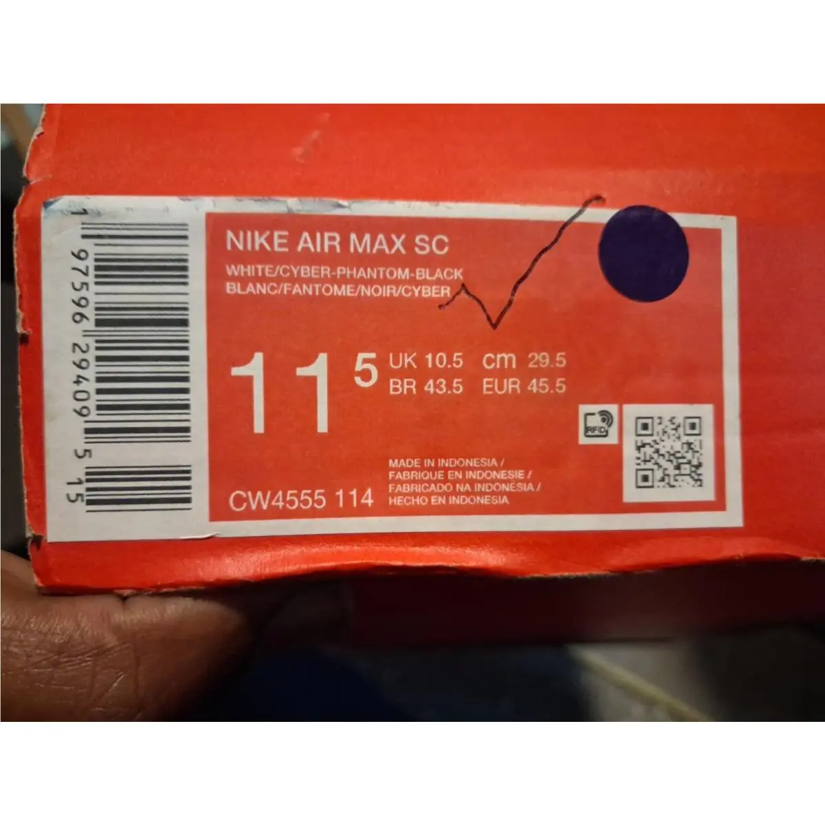 Nike shoes - Nike Air Max SC - Air Max - CW4555-114 - White, Manufacturer: White/Phantom/Black/Cyber (UPC: 197596380163) 7