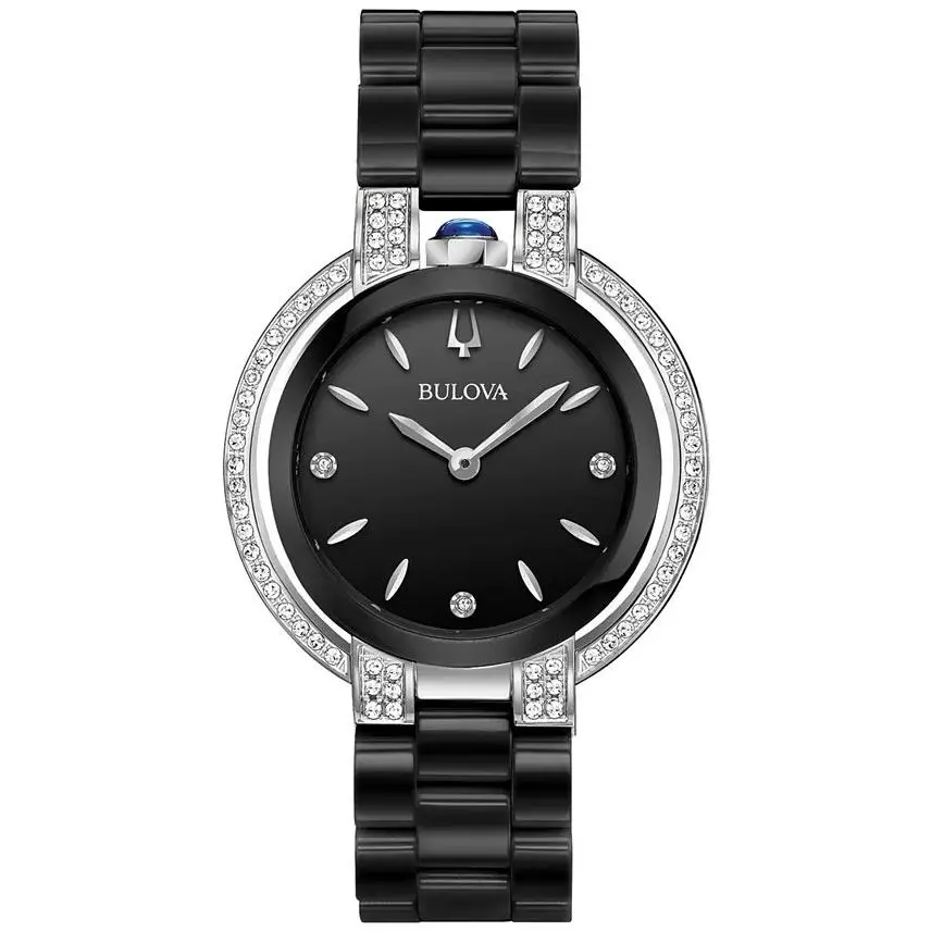 Bulova 98R266 Rubaiyat Diamond 1/3 Ct. T.w. Black Ceramic Band Watch 875
