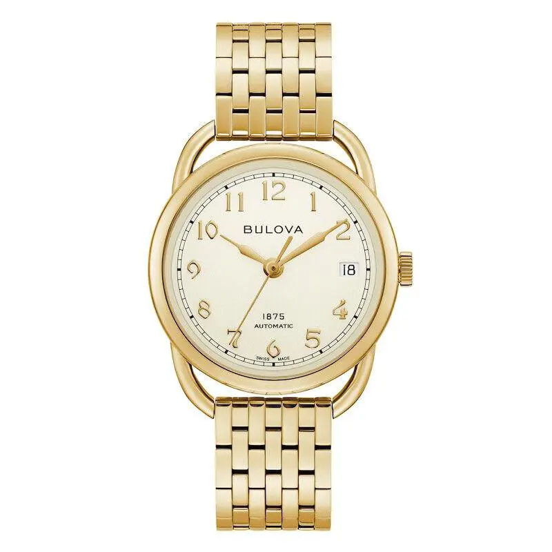Bulova Joseph Silver Commodore Automatic Gold Tone Limited Edi. Watch 97M118