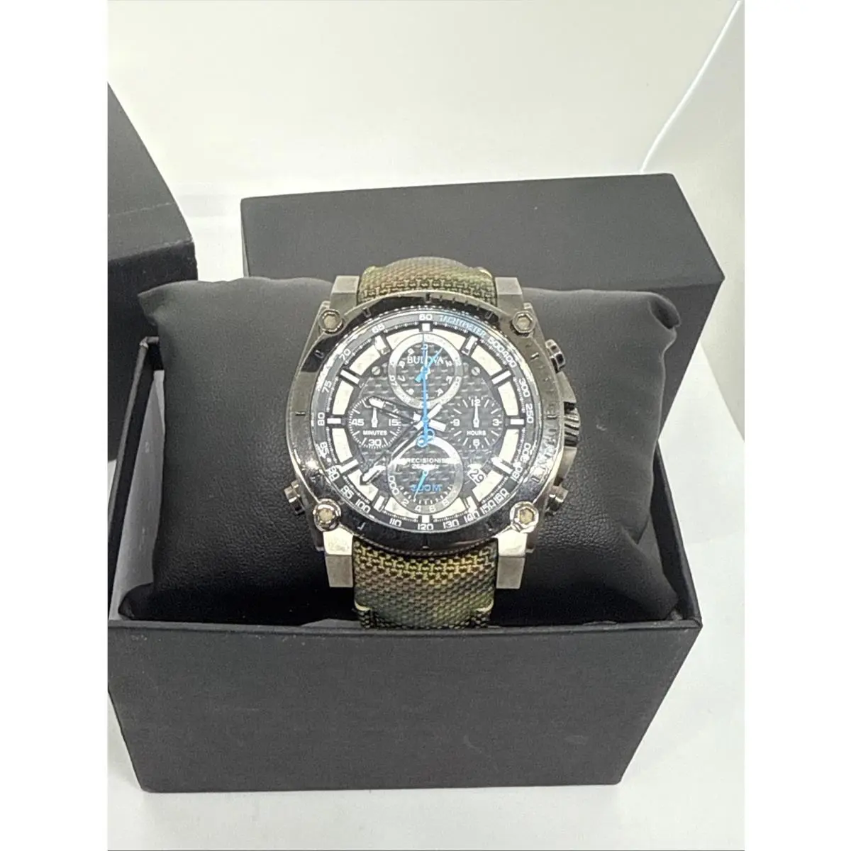 Mens Bulova Chronograph Precisionist Ultra High Frequency Camouflage Strap
