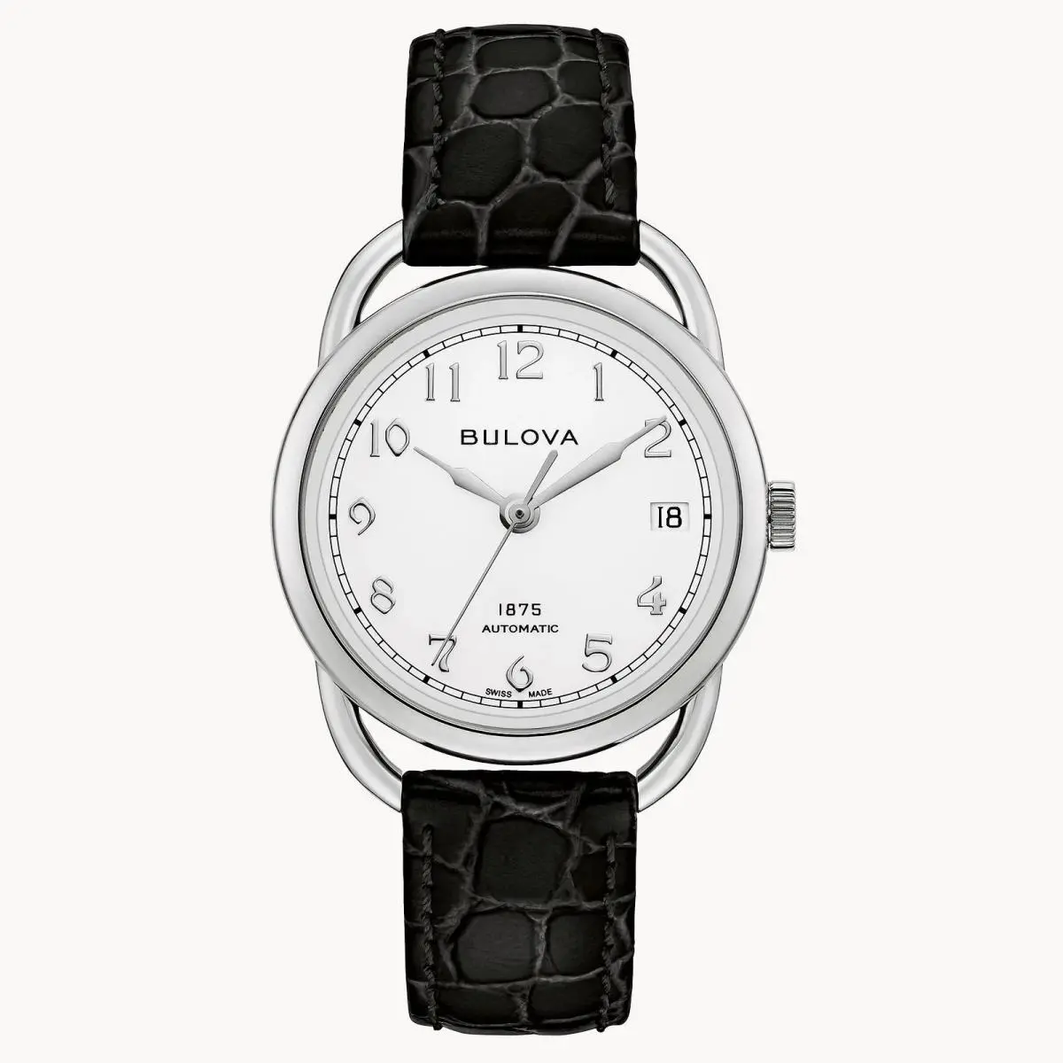 Bulova Womens Commodore Limited Edition Black Leather Automatic Watch 96M152