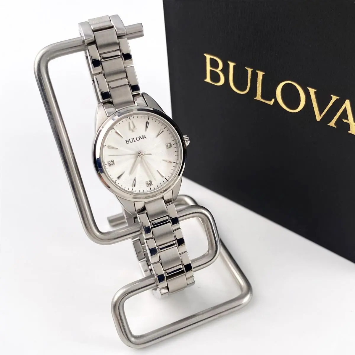 Bulova Sutton 96P219 White Classic Diamond Quartz Women`s Watch