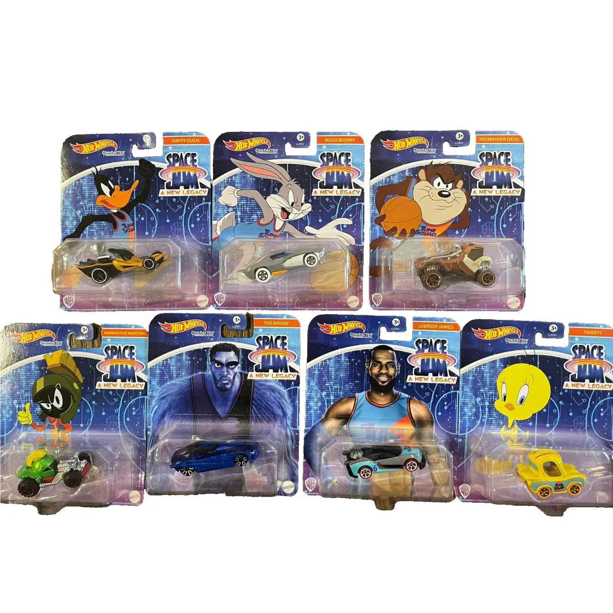 Hot Wheels Space Jam A Legacy 7 Car Complete Set