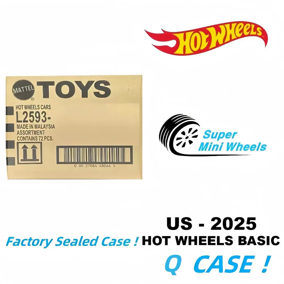 Hot Wheels Basic 2025 Q Case 72 Pcs - Case