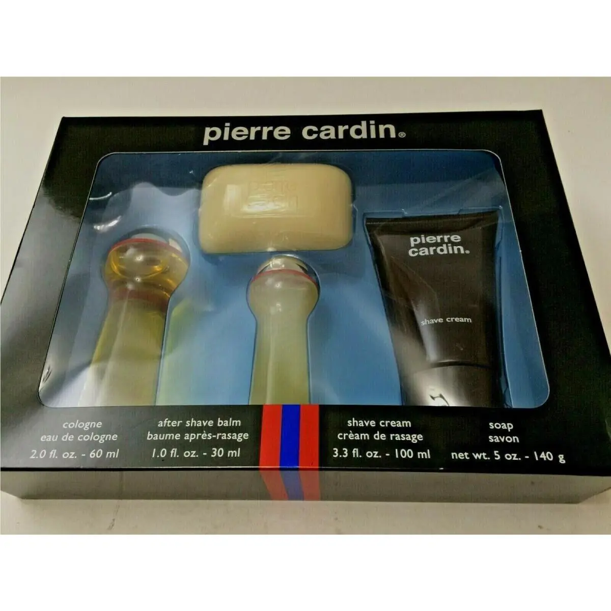 Pierre Cardin Cologne Men 4 pc Gift Sets: 2 oz Cologne +asb + Shave Cream + Soap