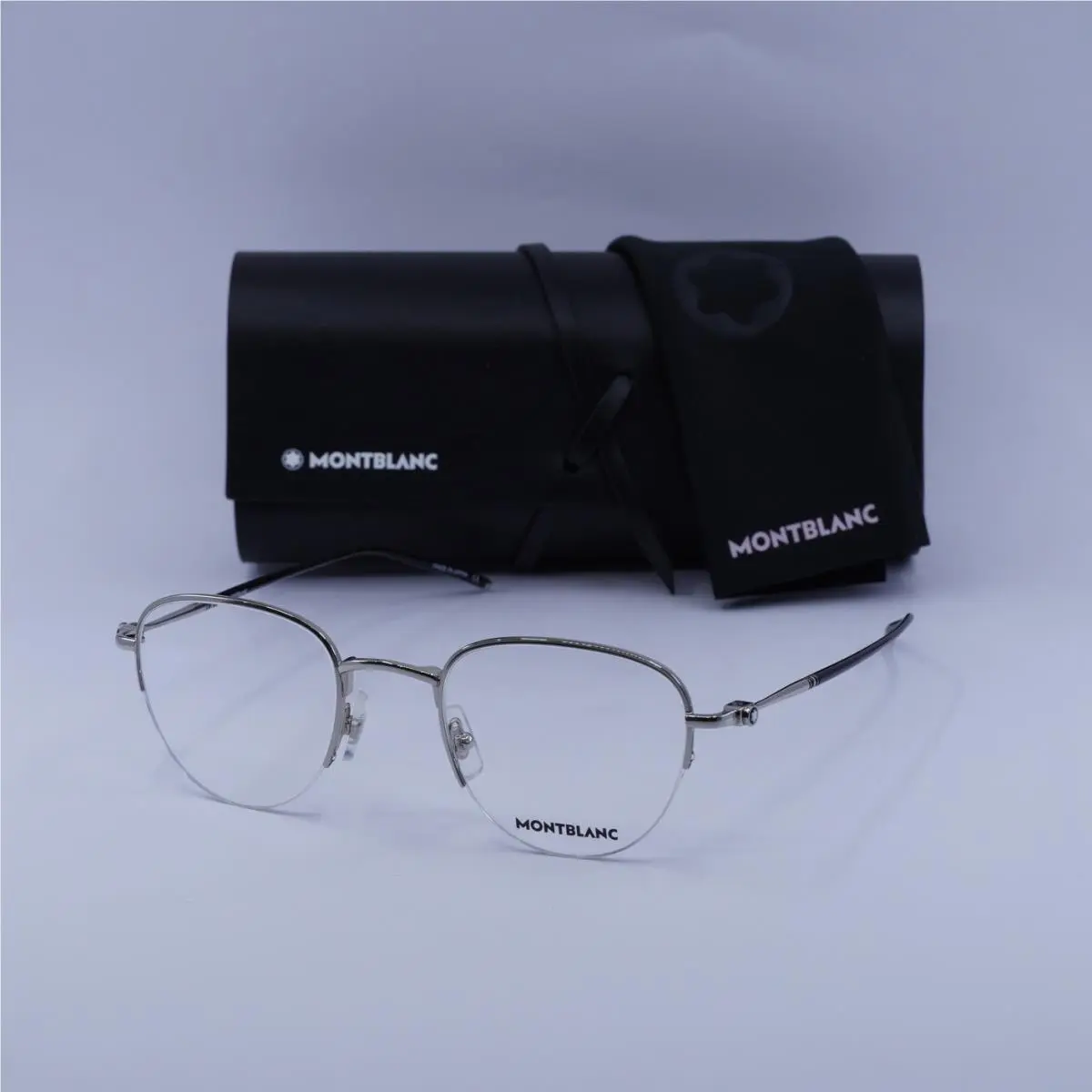 MB0129O 001 Silver 49mm Eyeglasses by Montblanc
