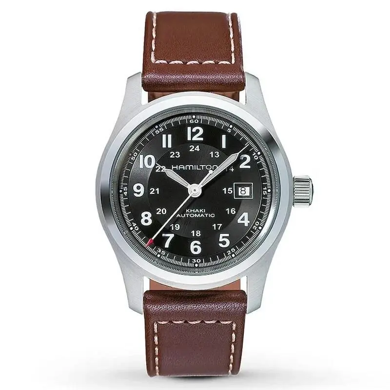 Khaki Field 42MM Brown Lthr Automatic Men`s Watch H70555533 by Hamilton