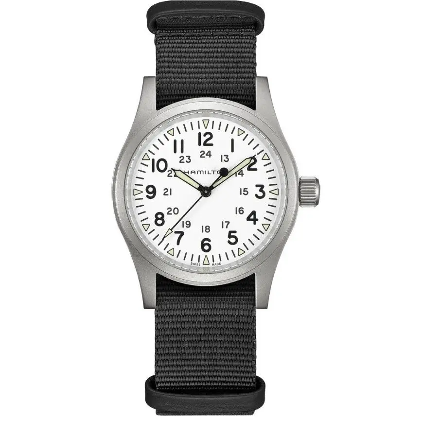 Khaki Field Mechanical White Dial 38mm Men`s Watch H69439910 by Hamilton