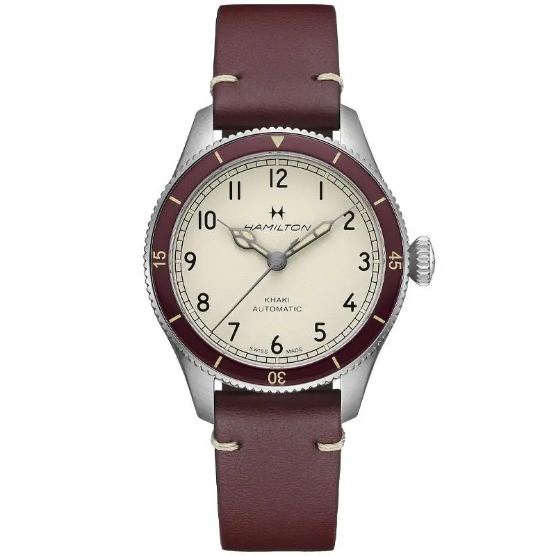 Khaki Aviation Pilot Pioneer 38mm White Dial Men`s Watch H76265810 by Hamilton