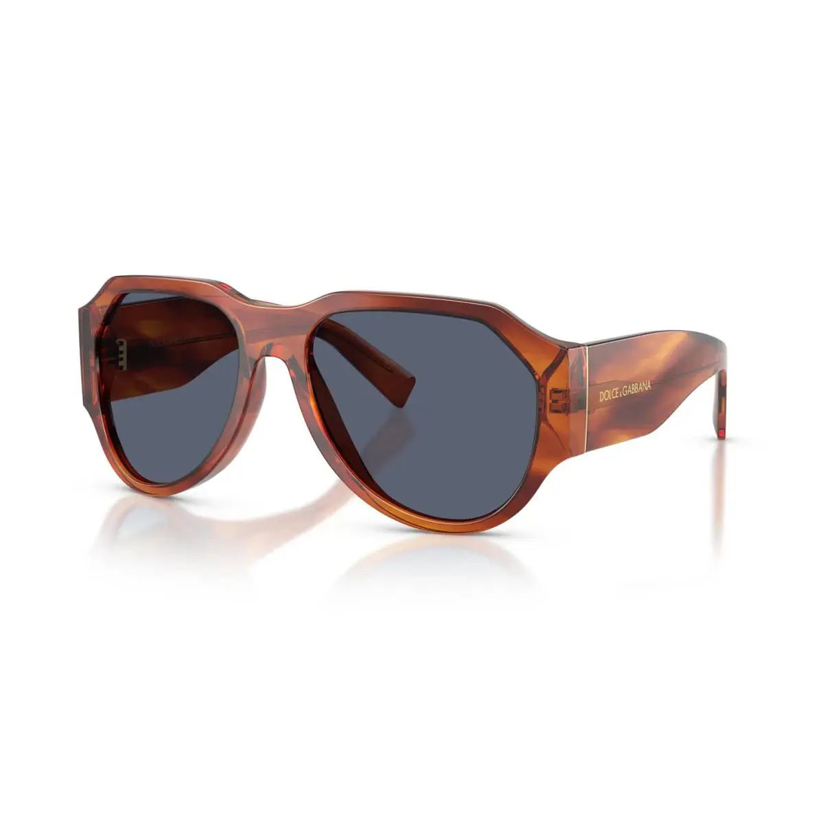 Dolce Gabbana DG 4504 Striped Ginger/blue Polarized 32212V Sunglasses