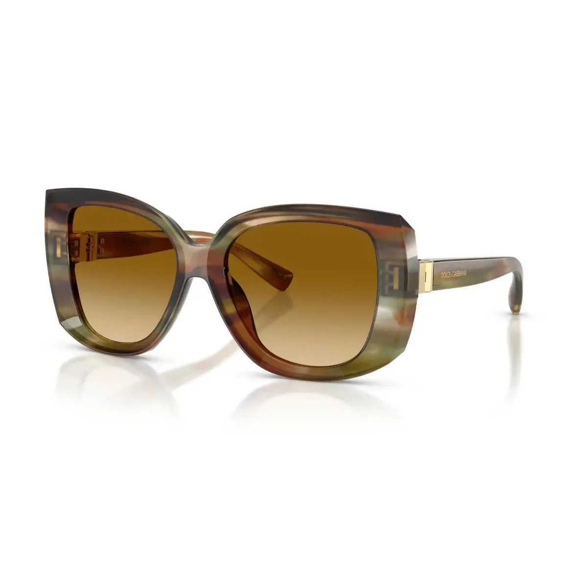 Dolce Gabbana DG 4495 Striped Ochre/yellow Brown Shaded 34493B Sunglasses