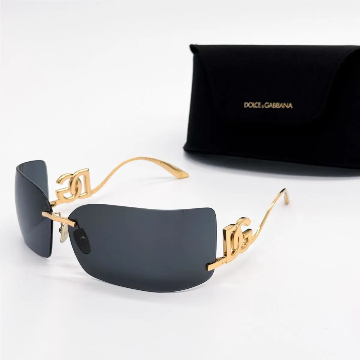 DG2319 02/87 Dolce Gabbana Gold Shield Sunglasses DG2319
