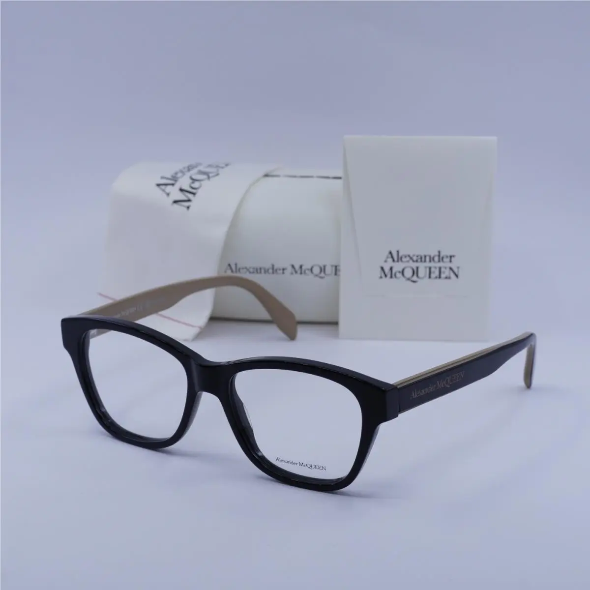 Alexander Mcqueen AM0306O 004 Black/brown 52mm Eyeglasses by Alexander McQueen