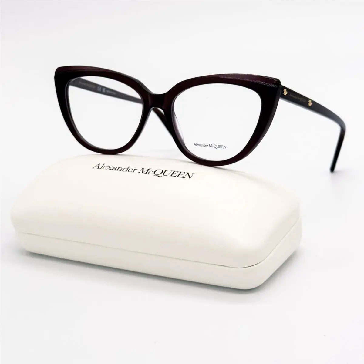 Alexander Mcqueen Eyeglasses AM0253O 003 Cat Eye Violet Women Eyewear