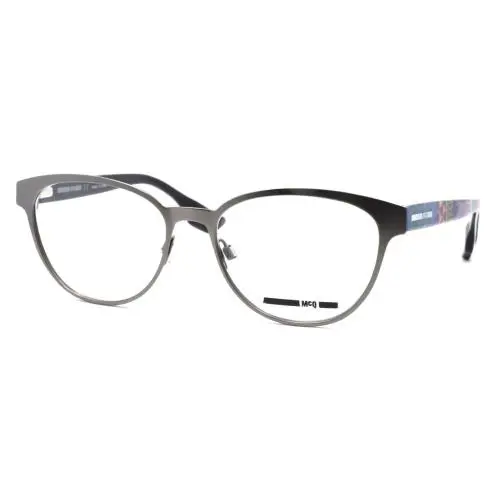 Mcq Alexander Mcqueen MQ0046O 004 Women`s Eyeglasses 53-16-145 Ruthenium / Multi by Alexander McQueen