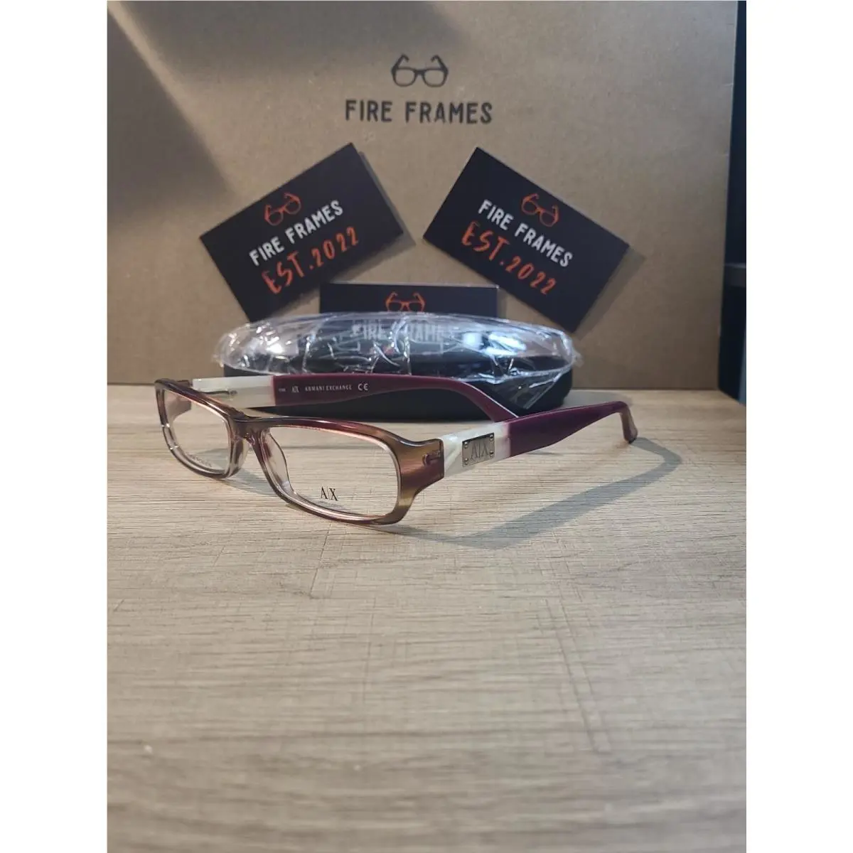 Armani Exchange AX 222 Y0I Redish Purple Rectangular Eyeglasses Frames 52-15-135