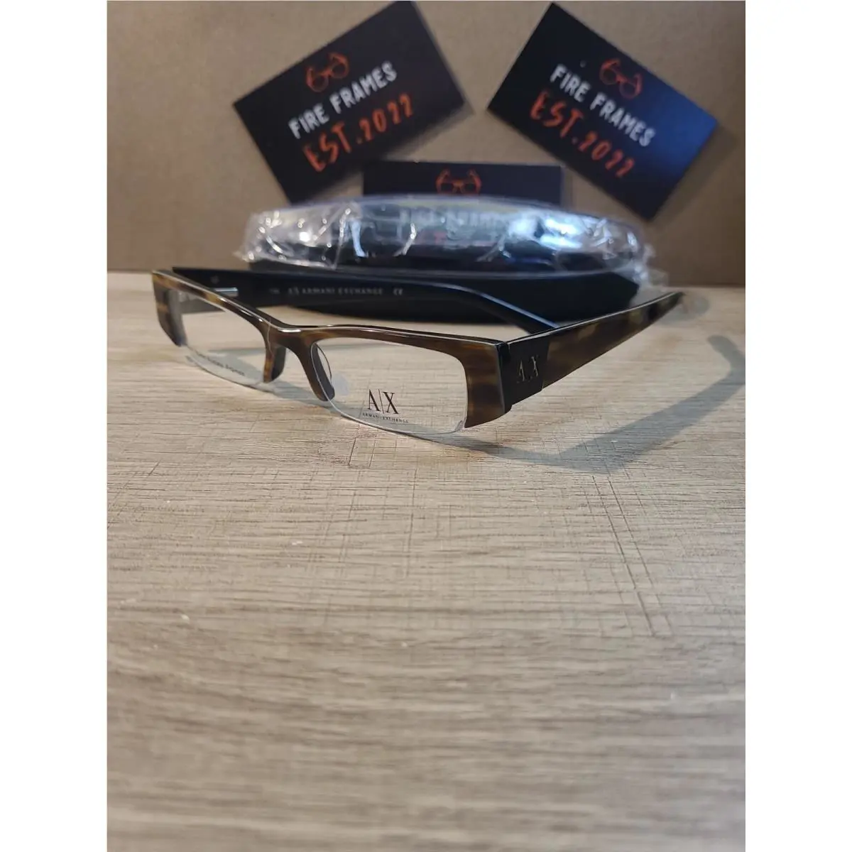 Armani Exchange AX 203 OCZ6 47-16-135 Brown Half Rim Eyeglasses Frames Glasses