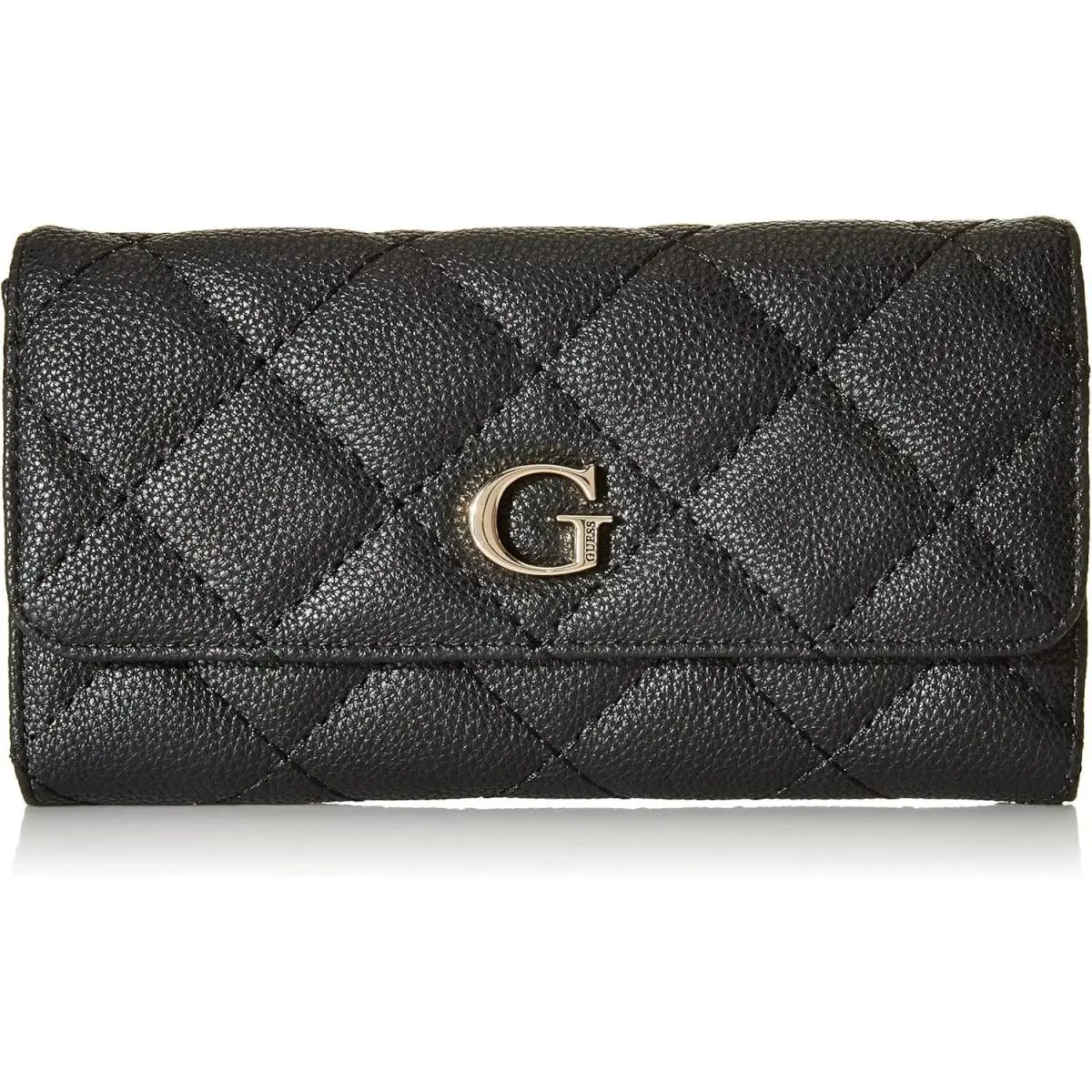 Guess L117109 Womens Black Quilted Gillian Multi Clutch Wallet