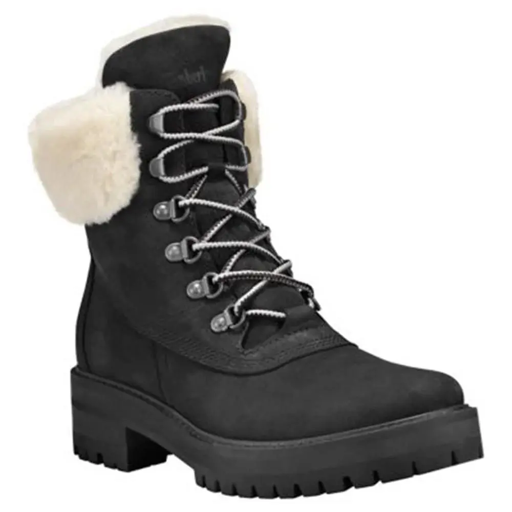 Women`s Timberland 6 Courmayeur Valley Shearling-lined Black Boot - Black