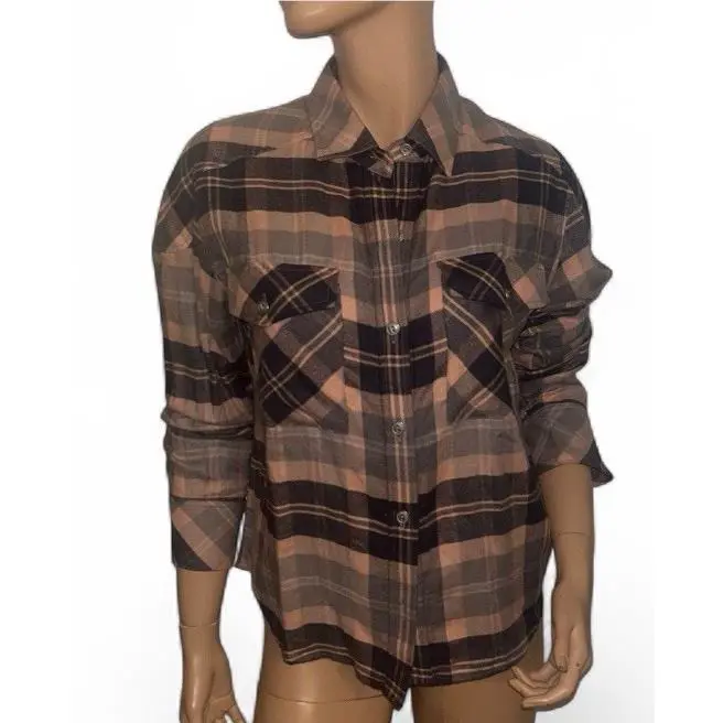 Rag Bone York Top Plaid Flannel Blouse Size Small