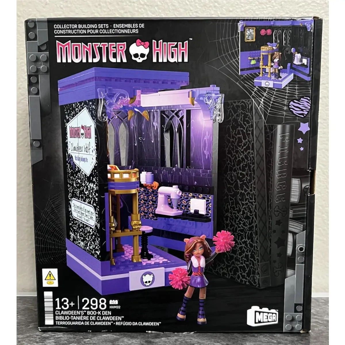 Mega Bloks Monster High Clawdeen s Boo-k Den Building Set HXM32