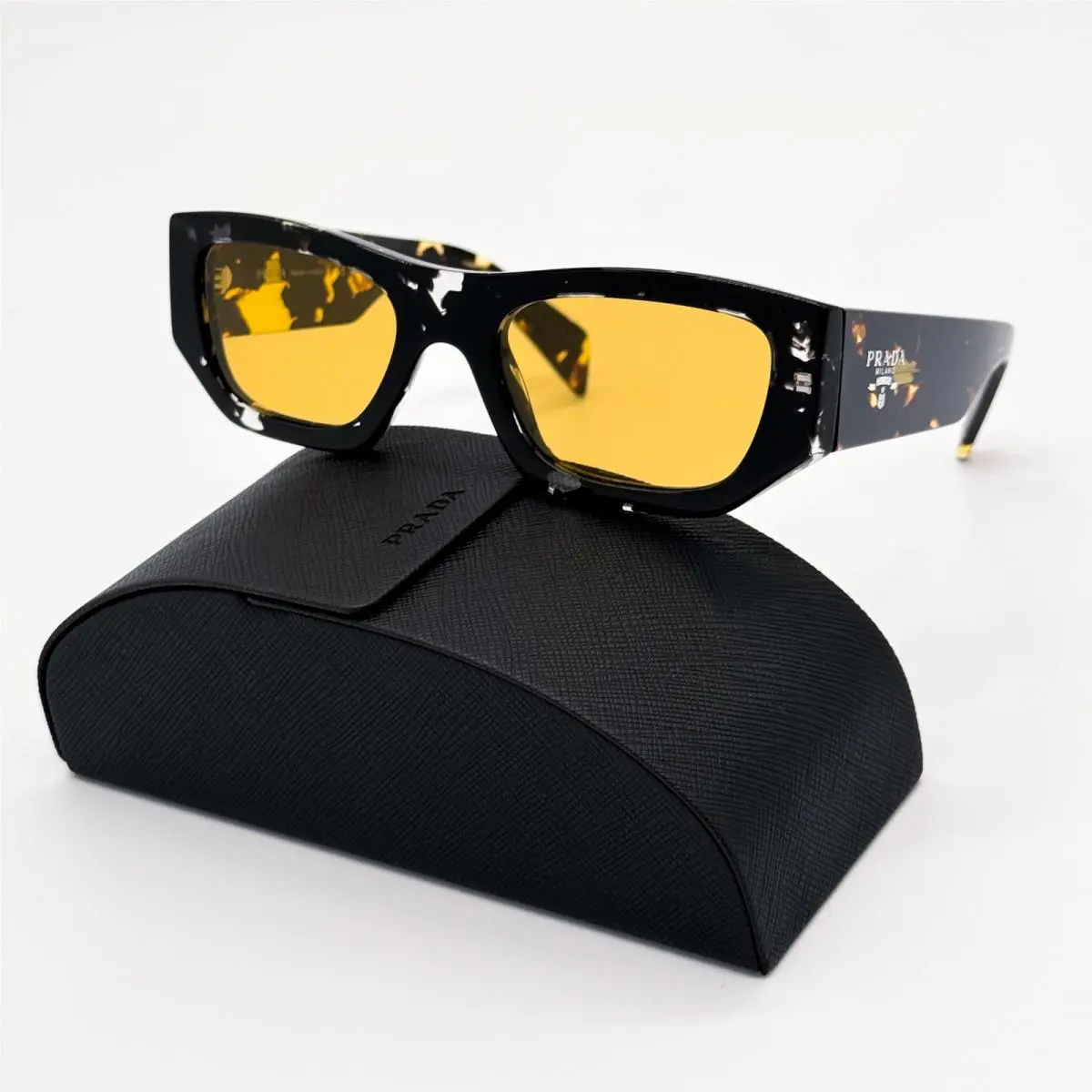 Prada PRA01S 15O10C Sunglasses Men PR A01S 15O10C Havana Square Spr A01