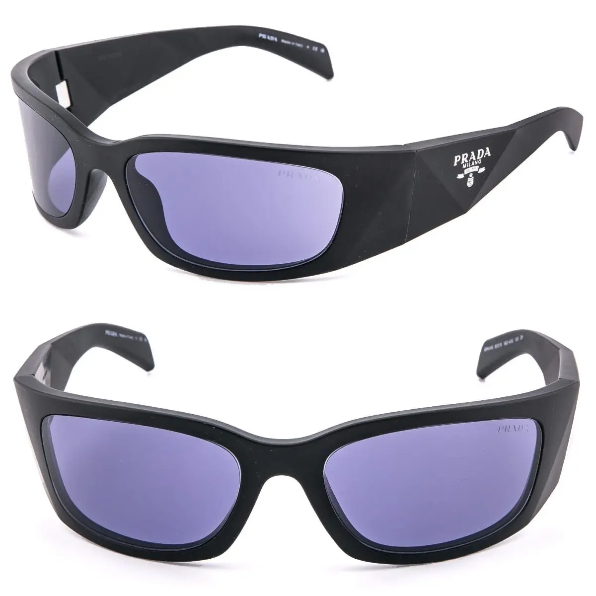 Symbole Matte Black Violet Triangle PRA19S A19 Unisex Fashion Sunglasses by Prada