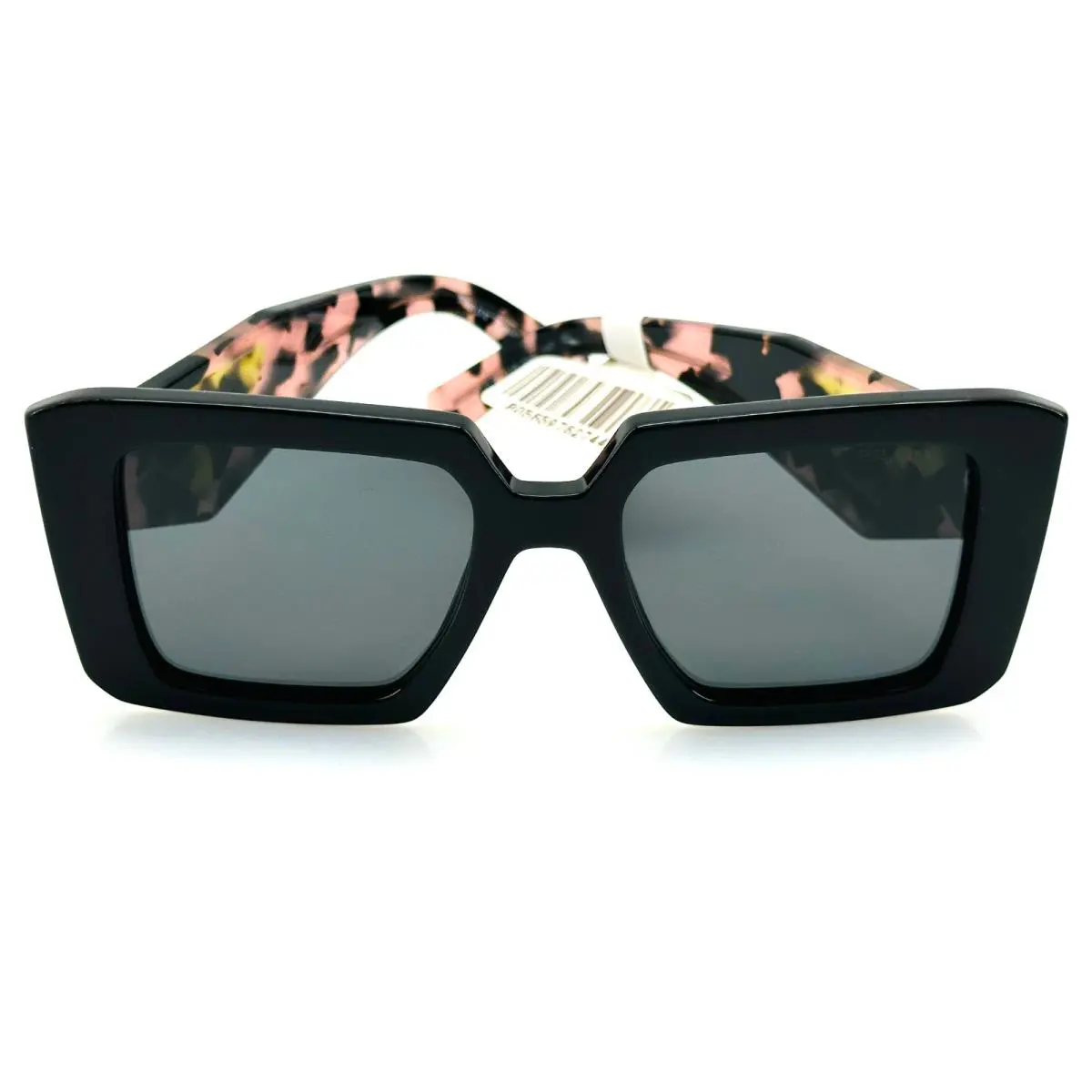 Prada Sunglasses PR23YS 1AB5S0 Black Dark Gray Square 10/9