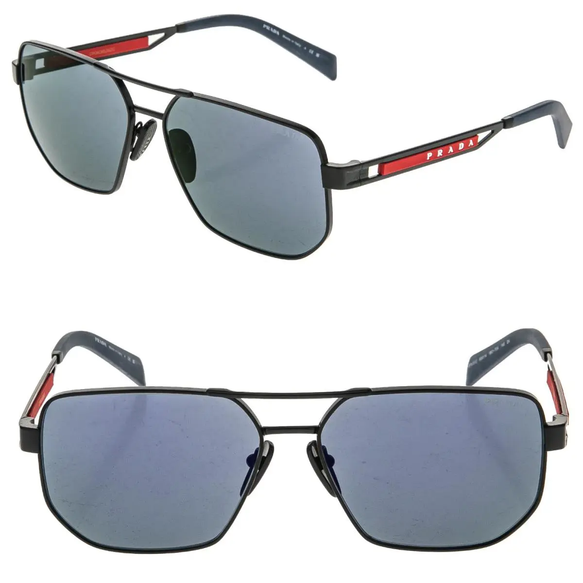 Prada 51Z Tuning Linea Rossa Sport Sunglasses Navy Blue Mirror Aviator PS51ZS