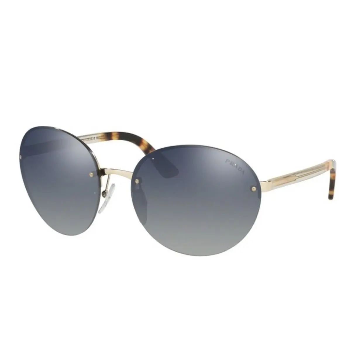 Women`s Prada 61mm Rimless Round Blue Sunglasses R1473