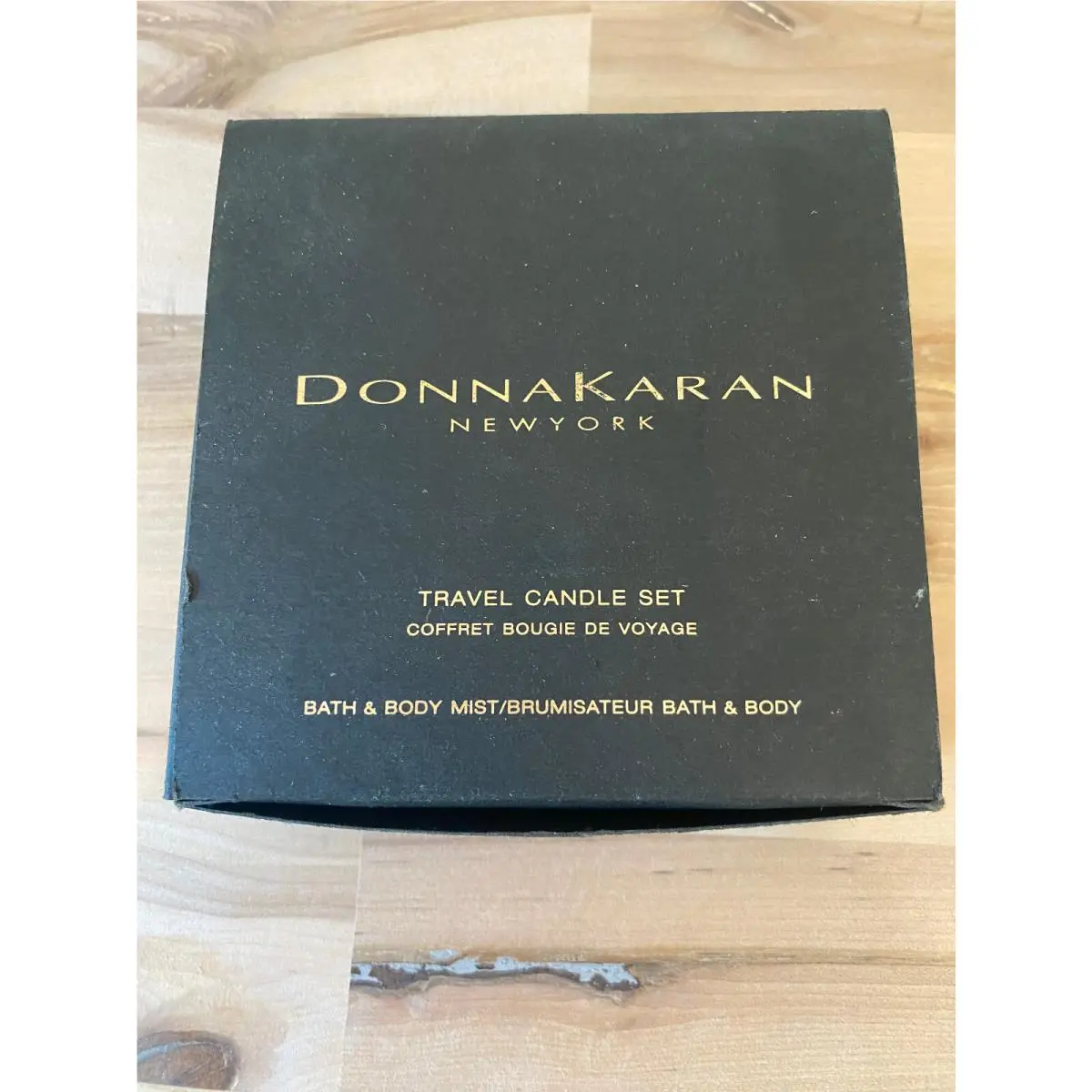Vintage Rare Donna Karan Travel Candle Set/4 in Black Tins