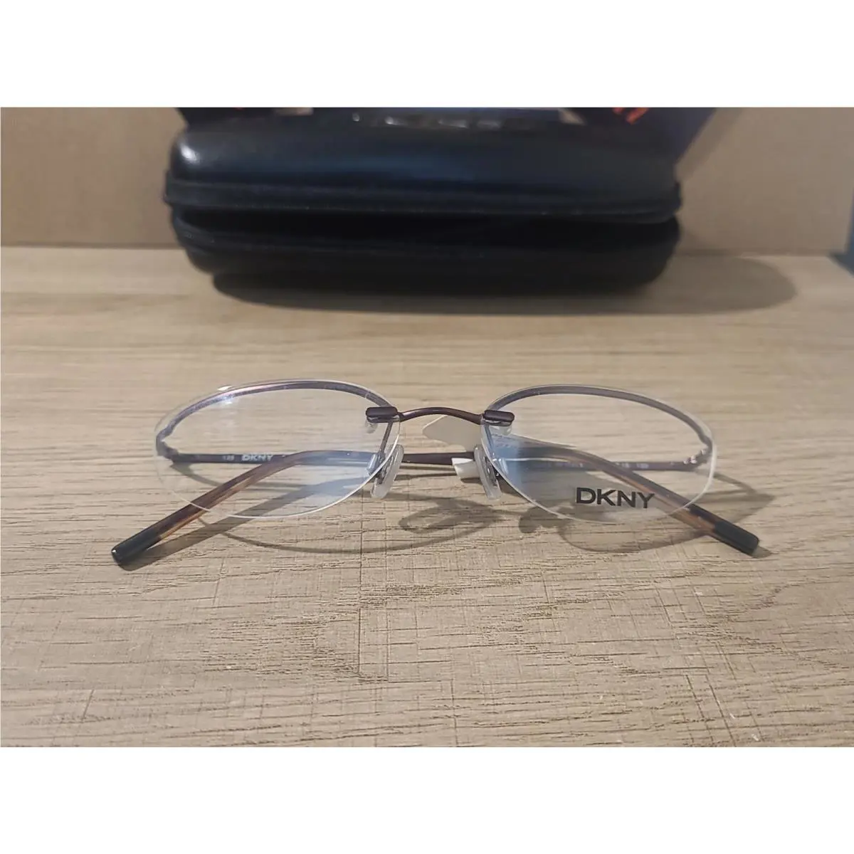 Dkny 6242 200 Brown Semi Rimless Eyeglasses Frames Italy 52-16-135 Retail