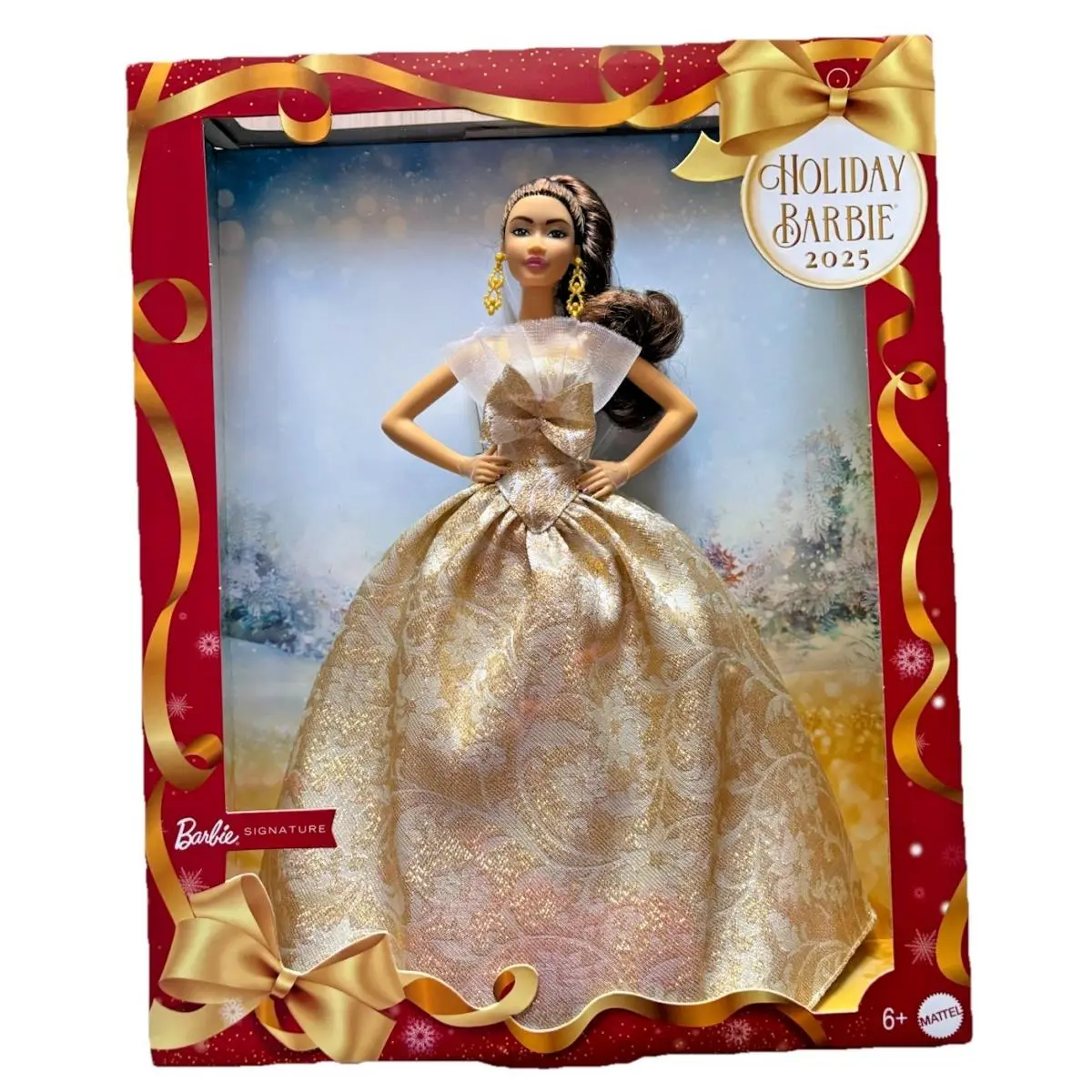 Barbie Signature 2025 Holiday Doll Asian Brown Hair JBJ03 6+