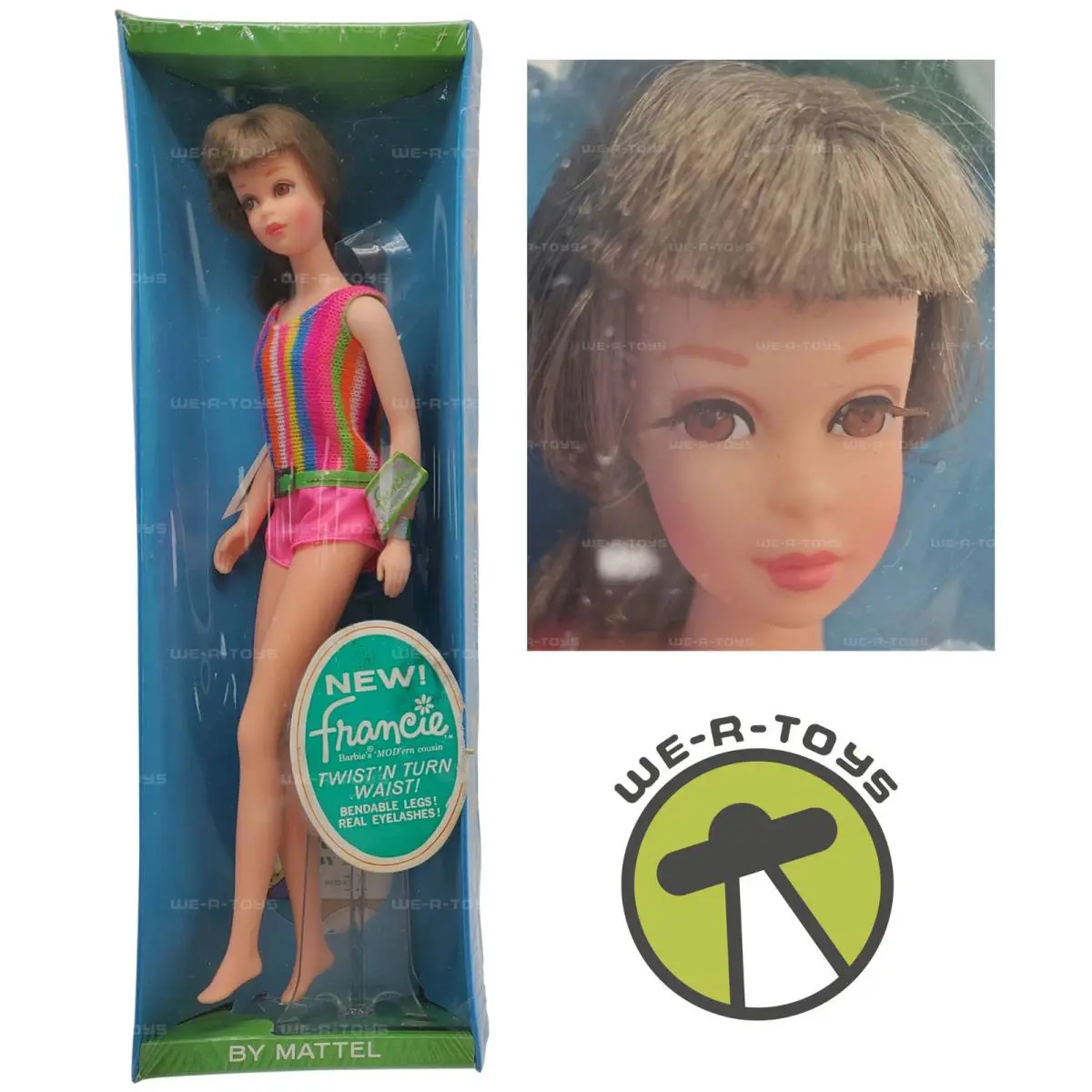 Vintage 1965 Tnt Francie Doll Mod`ern Cousin of Barbie Mattel No. 1170