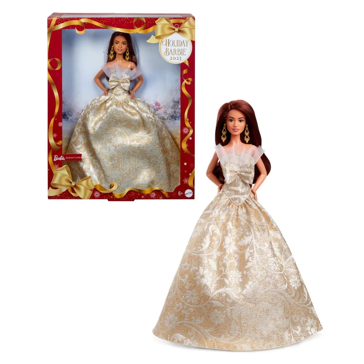 Barbie Holiday Barbie Long Hair Signature Black Dressup Doll and House