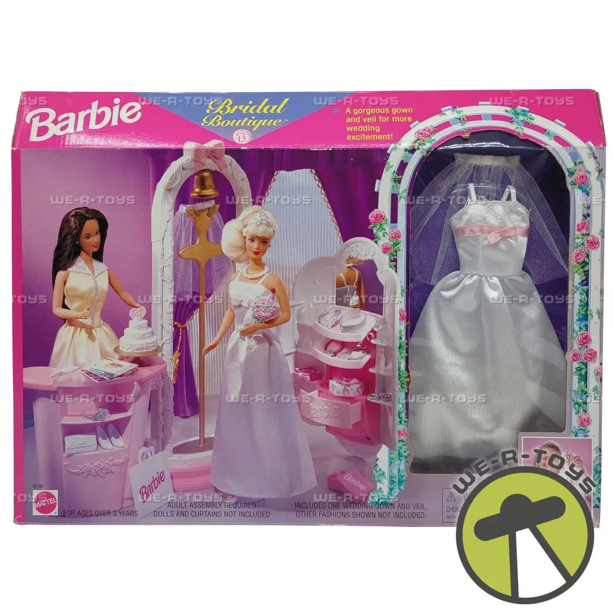 Barbie Bridal Boutique Play Set with Wedding Dress Fashion 1998 Mattel 67792