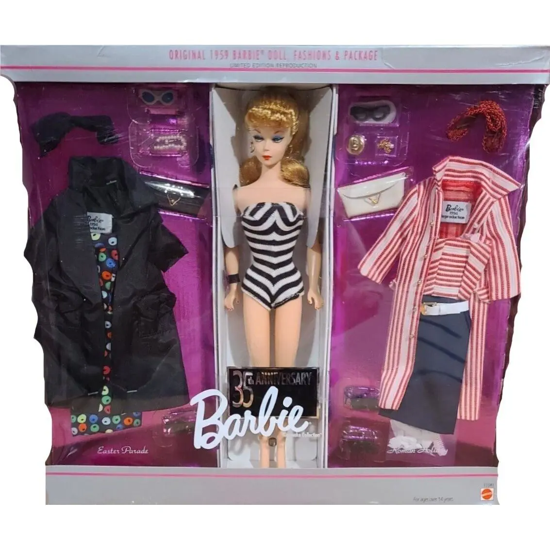 1959 Reproduction 35TH Anniversary Barbie Doll Fashion Package Set