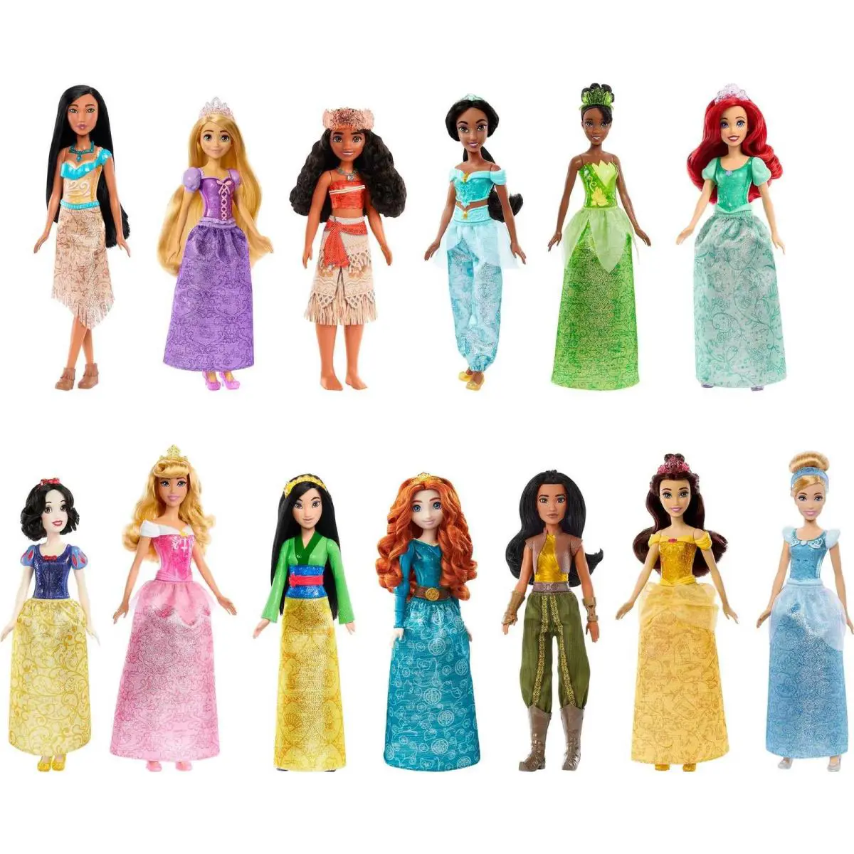 Mattel Disney Princess Toys 13 Princess Fashion Dolls with Sparkling Clothing