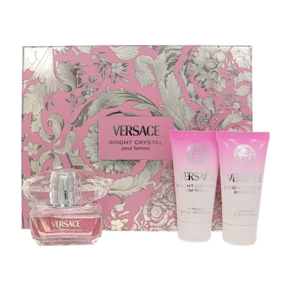 Bright Crystal by Versace Gift Set For Women 3 Piece Set For Women: 1.7 Oz Eau