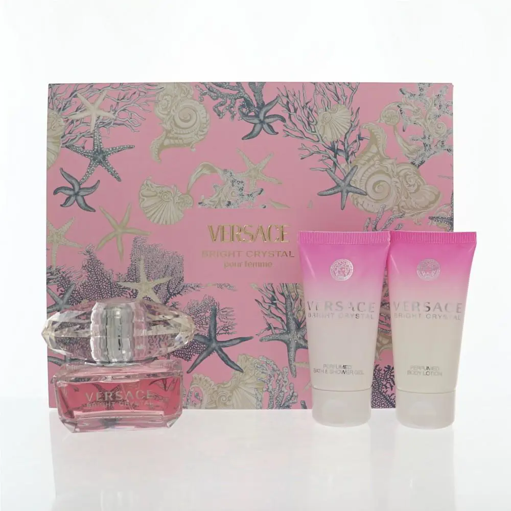 Bright Crystal by Versace Gift Set For Women 3 Piece Set For Women: 1.7 Oz Eau
